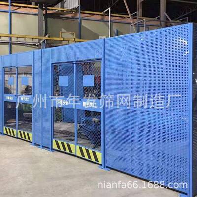 新建型冲孔楼层防护网高层筑升降机防护门板阳台施工DTM13/15全围
