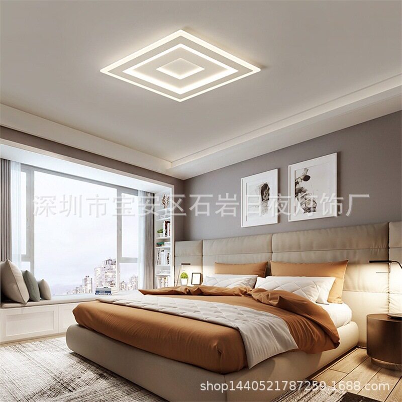 超薄方形侧发光亚克力吸顶灯 时尚现代简约卧室客厅灯LED书房灯具