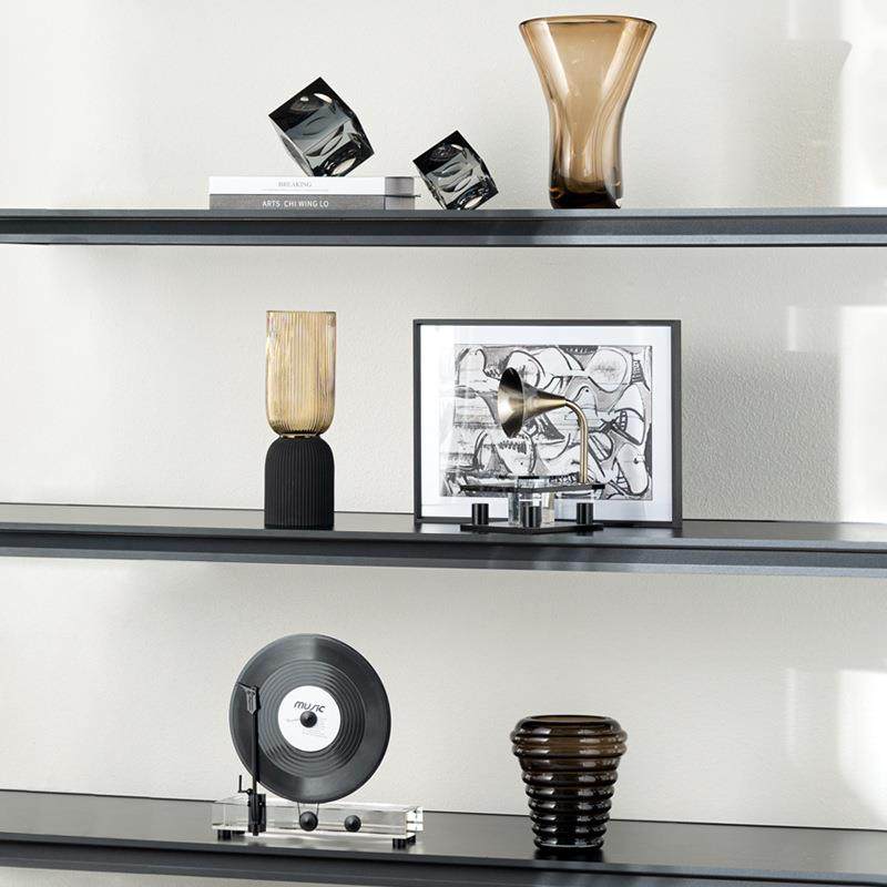 匠十三AQQ现轻奢样板房客旁厅电视示展代开放柜大平层玻璃饰品摆