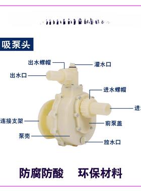 FS耐酸碱工泵头911吸03耐腐蚀离心泵头1化0自2聚丙烯塑料泵头