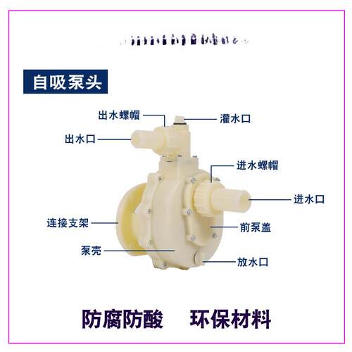 FS耐酸碱工泵头911吸03耐腐蚀离心泵头1化0自2聚丙烯塑料泵头