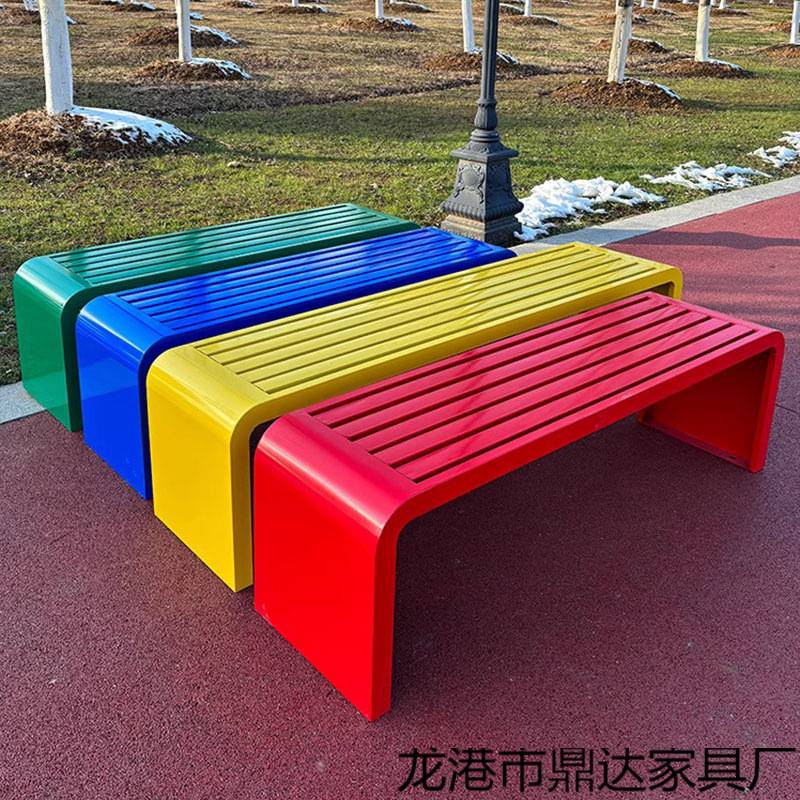 Dx全铁艺长条凳公园椅户外长椅庭院不锈钢休闲靠背座椅商休闲排椅