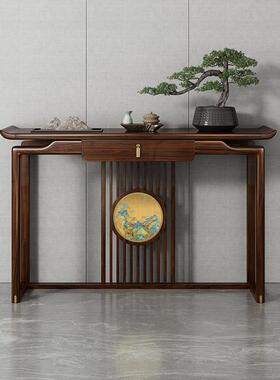 8V新玄中213式乌金木关桌隔断端靠墙条案入户玄关柜供景门厅中堂