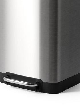 30L家用不锈垃圾桶钢包盖指脚踏面缓降防纹大UIU容量分类收纳桶有