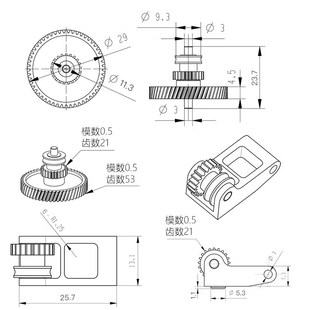 P1P 竹子 X1C 3D打印机配件 Bambu 挤出机齿轮套件硬化钢X1 lab
