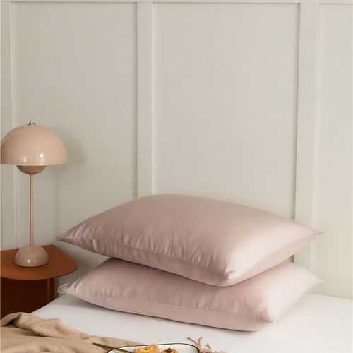 纯色60s轻奢天丝单品枕套夏季冰丝凉感单双人枕头套一对装48x74cm