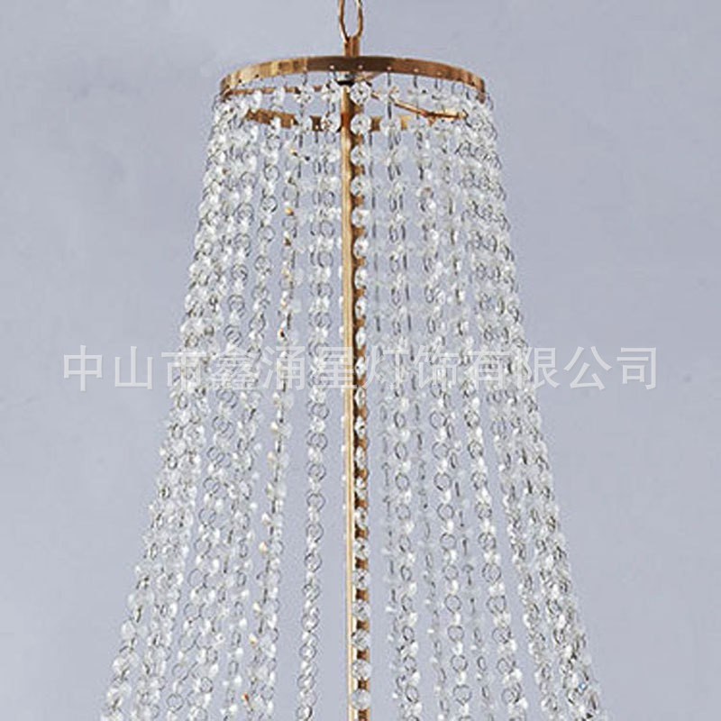 新款珠帘水晶吊灯婚礼舞台装饰吊顶橱窗婚庆布置灯饰电镀欧式吊灯