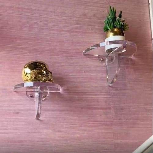 明亚力透墙上置物架有机玻璃装饰亚克力室床头隔板克客厅美甲浴收