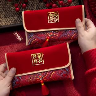 新款婚红红包结婚感改口费份子F997HT9S随新婚礼万元布艺包封