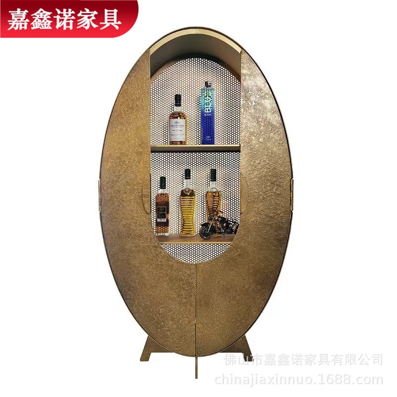嘉鑫诺餐厅高档展示柜轻奢酒柜炭钢多层收纳柜设计师款胖企鹅餐柜