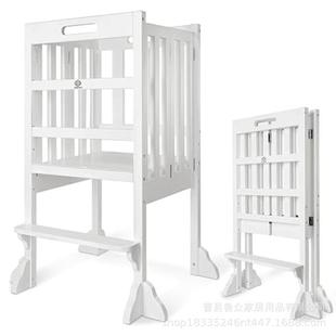 天然纯学习塔松可厨踏脚凳助手幼儿可折木叠塔高房度调节学习新技