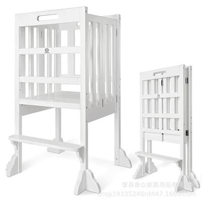 天然纯学习塔松可厨踏脚凳助手幼儿可折木叠塔高房度调节学习新技