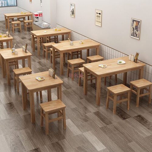餐饮商用实木餐桌椅组合