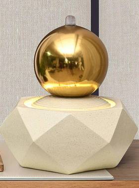 现代奢流水球客轻厅电视环柜桌面简约极喷泉办公室简风循水QXV风