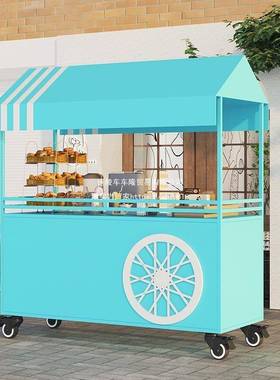 网红铁艺餐车摆摊小推车夜市超市促销场台售货72633商车移动小吃