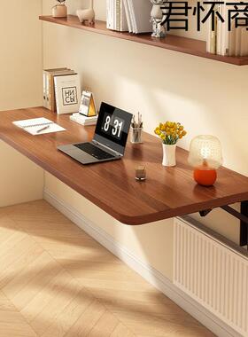 中式可旋阳WZV转折懒人书桌叠墙面墙上壁挂桌子式学习桌台靠墙墙