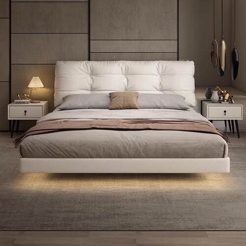 奶油风悬浮床主仙女1床气云朵悬浮仙女轻奢高卧端大.8m现代简约床