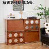 复古实木组合物电视柜收储柜一体法式 纳DKZ落地客家厅用设计师款