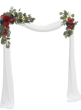 宝欣婚礼拱门花焦色迎宾橙真牌结婚仿玫瑰花拱18044-18形门假花喜