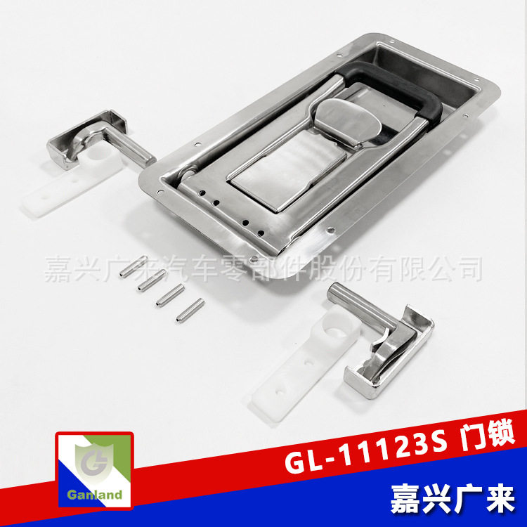 GL-11123S 不锈钢车门锁配件 冷藏车16mm盒锁 门锁扣内藏式门锁杆