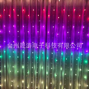 圣诞彩灯窗帘灯声控幻彩字幕氛灯商围UIY场广告灯APP控制可灯自定
