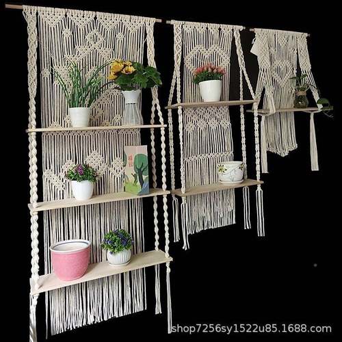 毯物架置手工编m织棉挂线壁毯民宿装饰花盆架teu04货源