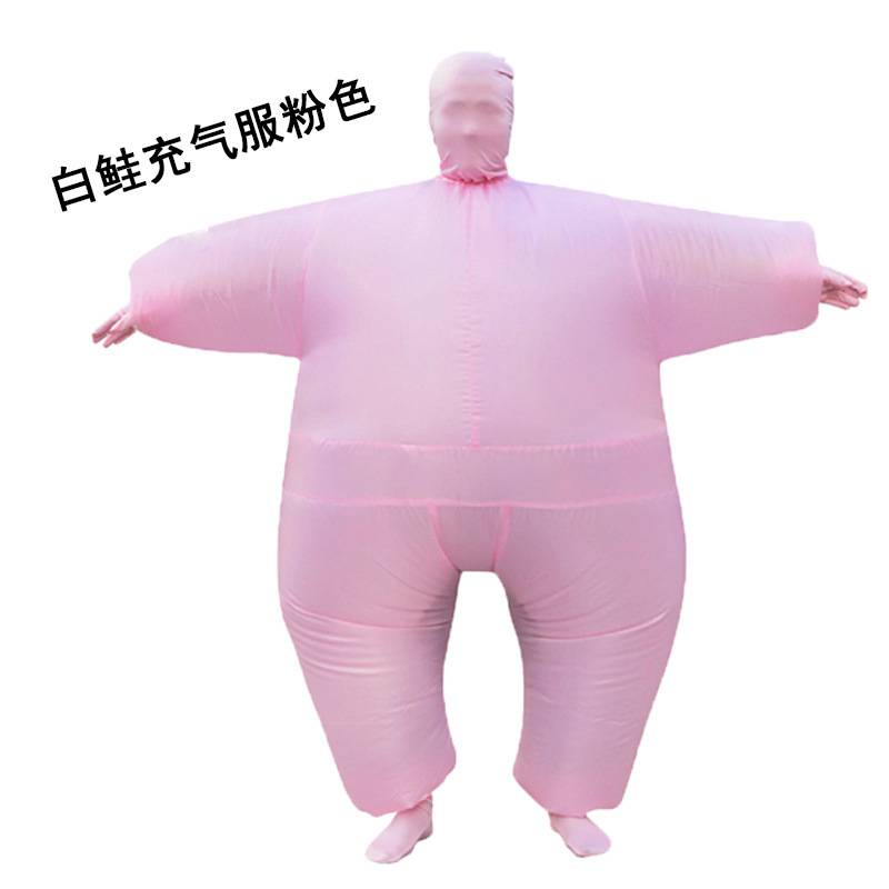 节日派对化妆舞会道具蒙面人充气服装万圣节白鲑硅服充气人偶服装