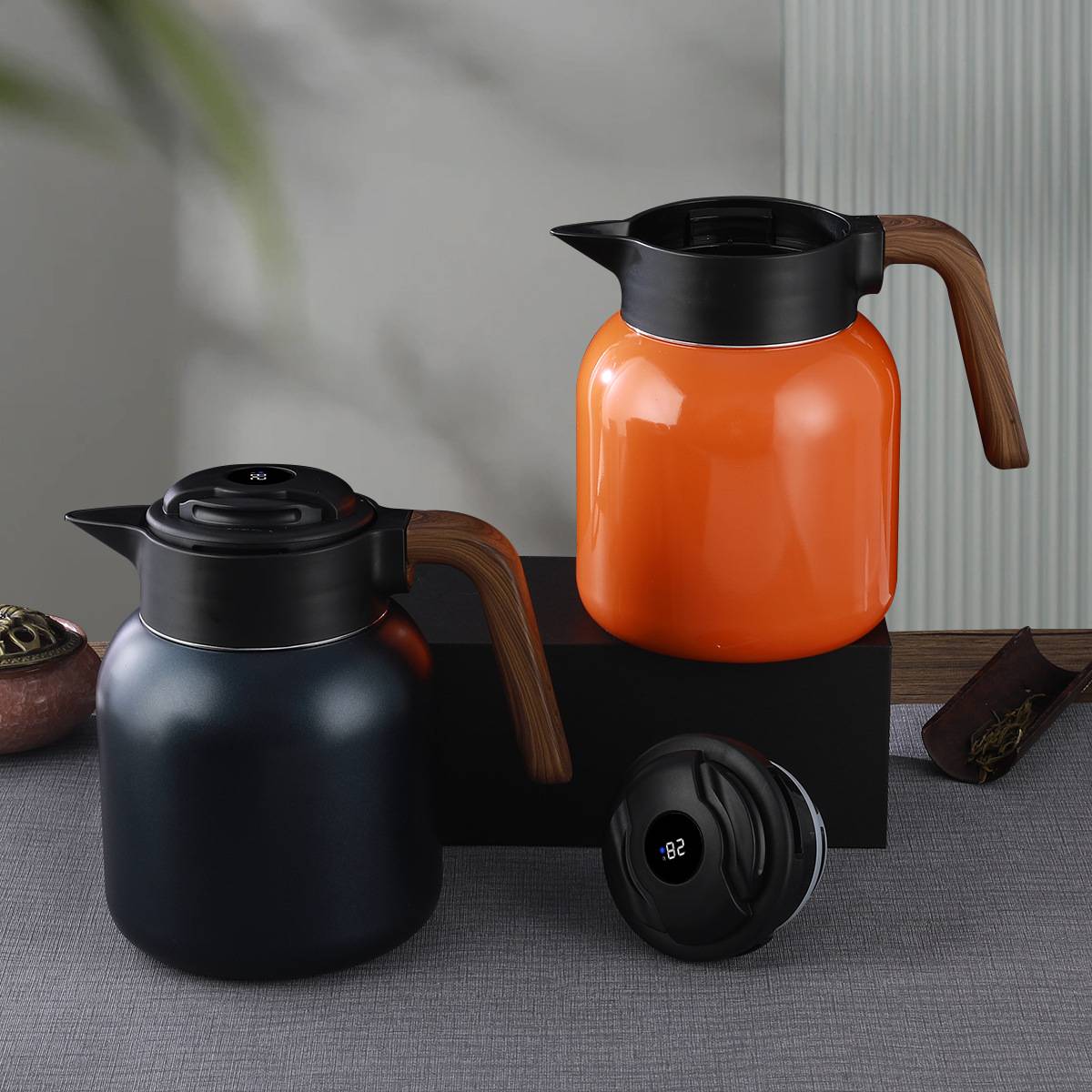 新款国潮焖茶壶智能显温316不锈钢家用闷泡茶壶老白茶陈皮保温壶