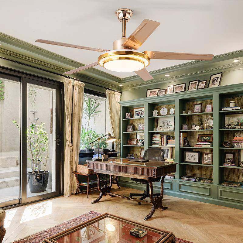 风扇顶灯大风力灯罩72W558客厅大铁艺五叶风扇吊餐厅约家简用吊扇