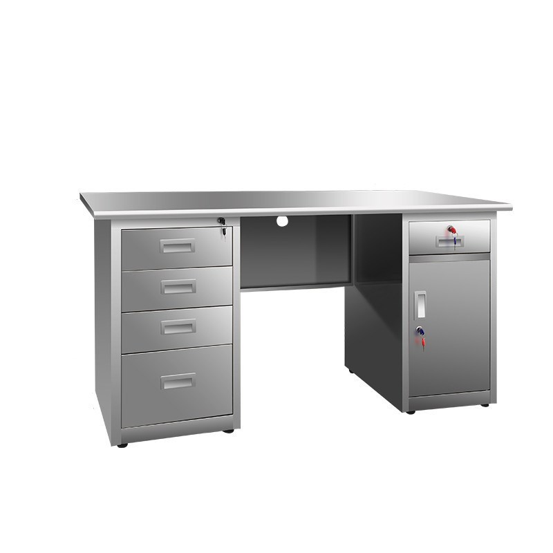 工作台长方形带桌子车间办公桌实验室无尘不锈钢抽屉锁电脑桌诊疗
