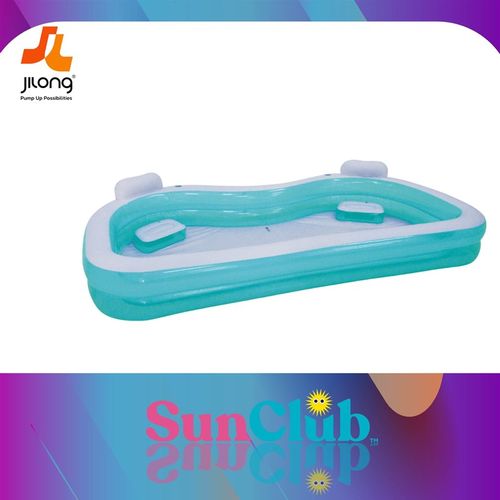 JILONG新款儿童家庭泳池成人家用戏水池PVC二环长方形充气游泳池