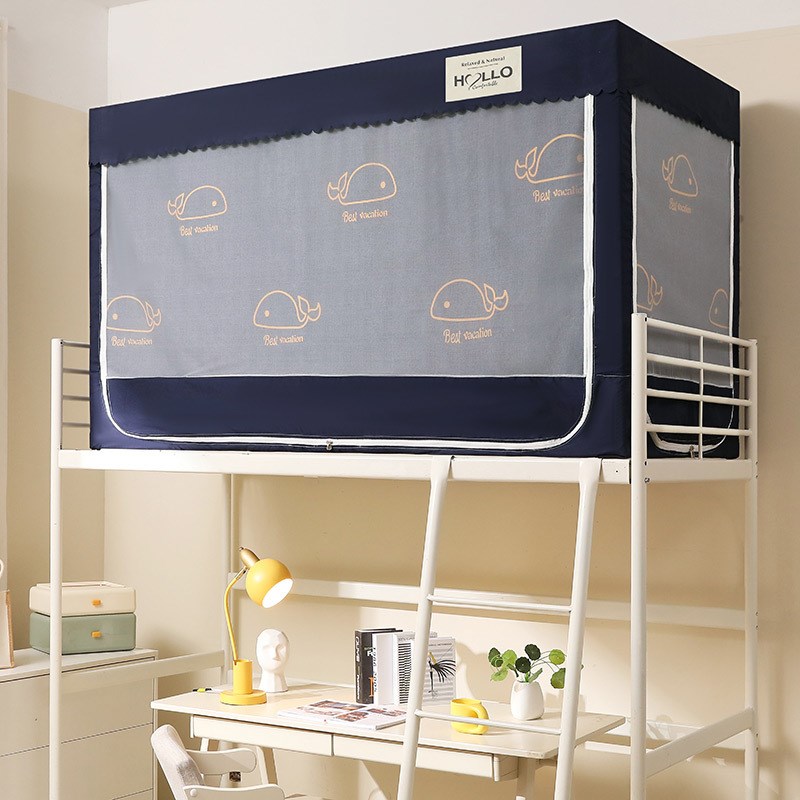 跨境款学生宿舍床帘蚊帐支架一体式寝室单人上铺下铺窗帘遮光床幔