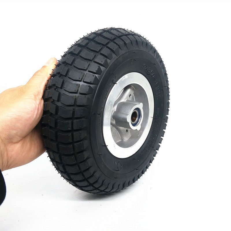 电动三轮车后轮轮胎9*3.50-4充气轮胎套装9寸实心轮胎铝合金整轮