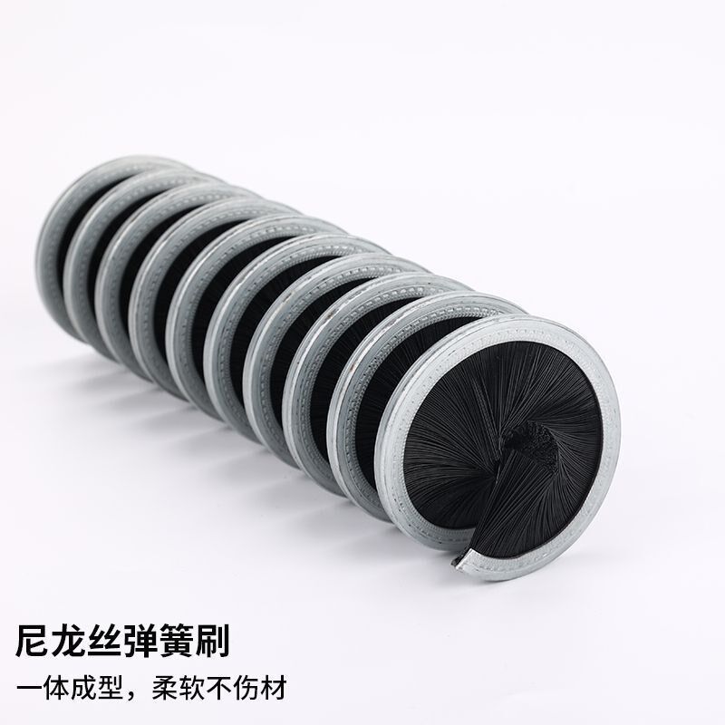 内外绕弹簧刷尼龙塑料丝螺旋毛刷抛光圆筒刷螺旋缠绕式工业毛刷辊
