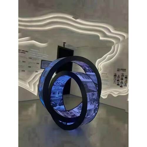 全彩LED显示屏柔性异形电子广告圆环柔性屏室内户外显示牌滚动led