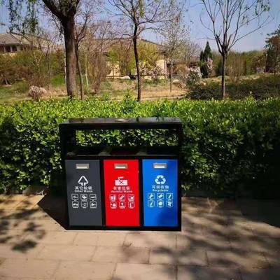 户外垃圾不公锈钢烤漆内桶三角烟锁缸加厚量大优桶惠园路CLI边垃