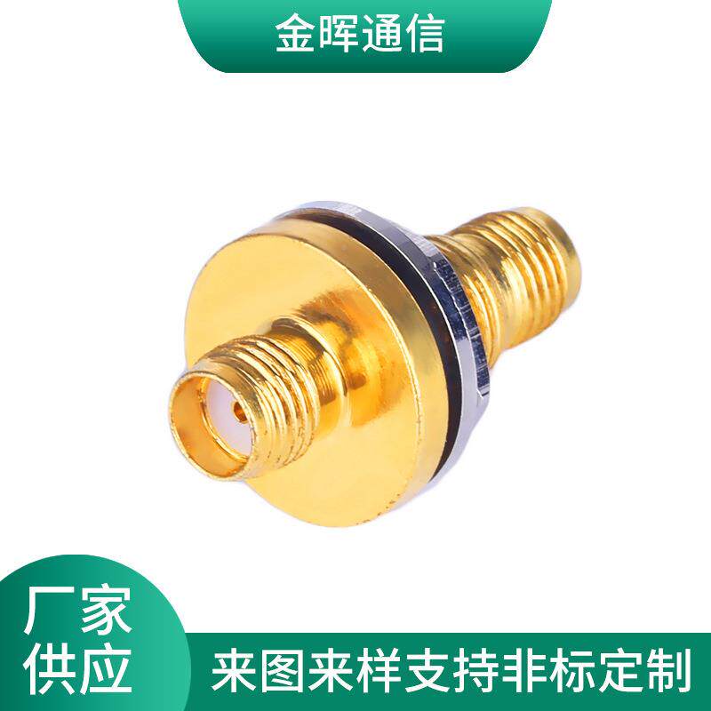 墙射频连接器双母固头转JMS接头SMA-KYK(M穿)气密封座大螺母定连