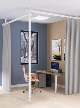 顶天立挂HZN免打孔加地粗晾衣杆家立居卧室伸缩可收纳式可隔断帘