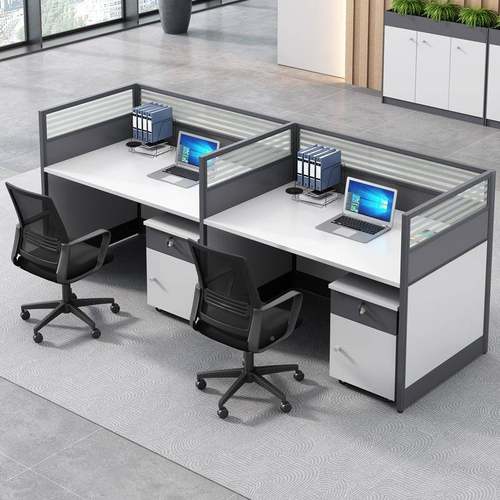 代办公桌约现4人位办公职室员工桌椅组简合NDZ6人位屏风工位办公