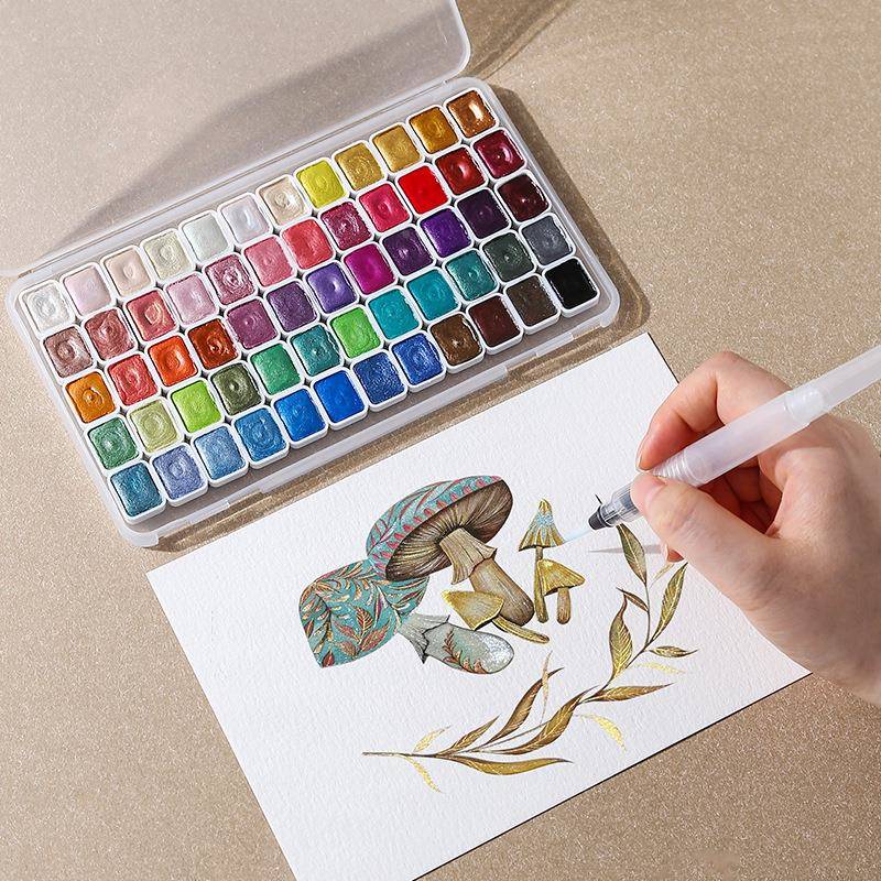 珠光水固彩颜料体画画套装24色6色0色唐美甲缠IJJ花绘画黏土染工
