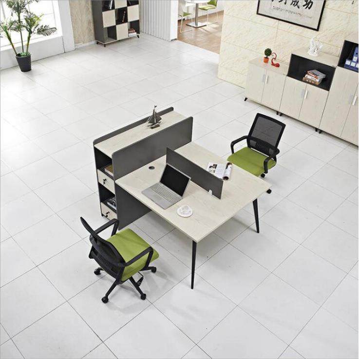 简约NDR屏风员工脑多2电人组合职员桌办公台带高柜4人工作卡位