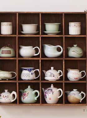 BWO实木茶具架中式博多宝挂现壁式收纳古架代简约置格物架