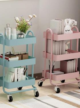 厨房置物架落地菜子玩具多层家用篮收纳整理小推式车84641功能多