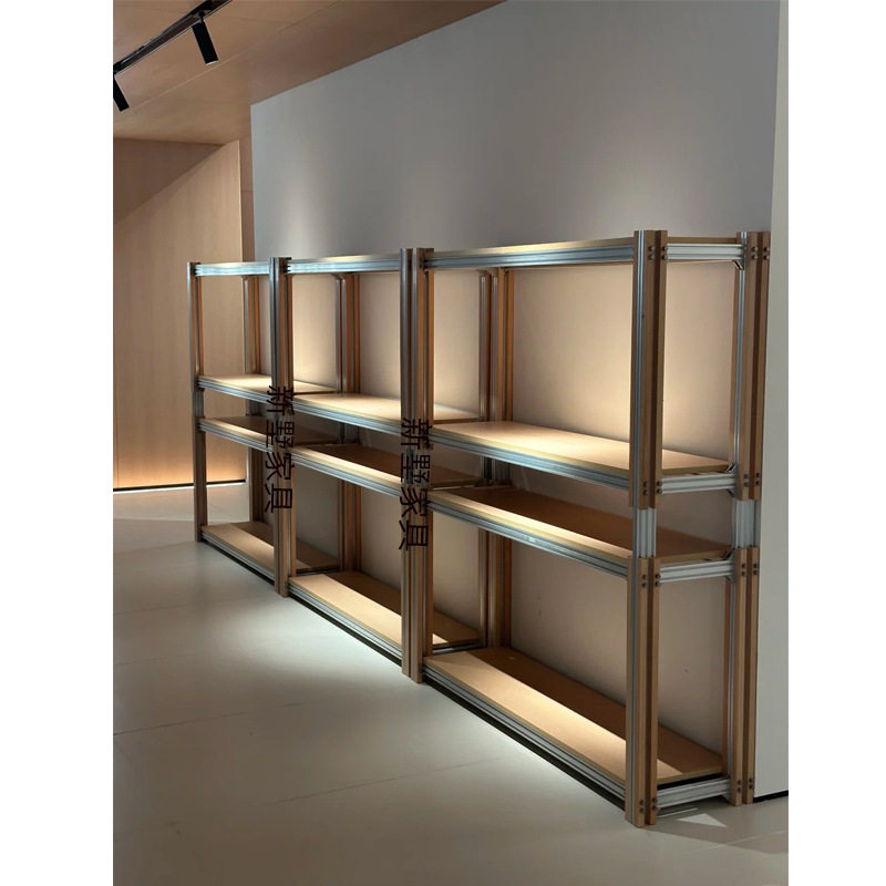 简约桦木铝型材样品展示架