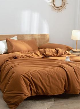 全四套纯RYC色高支高密色织水棉套件件被套床洗单单双人棉轻奢小