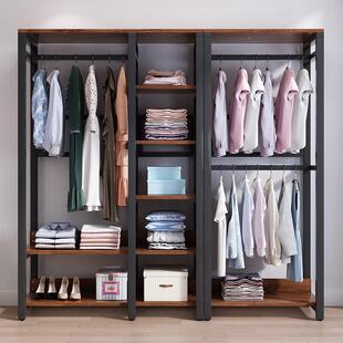 属批衣柜易落地简卧室家用不金挂衣柜衣帽间全锈钢衣帽架子FPA组