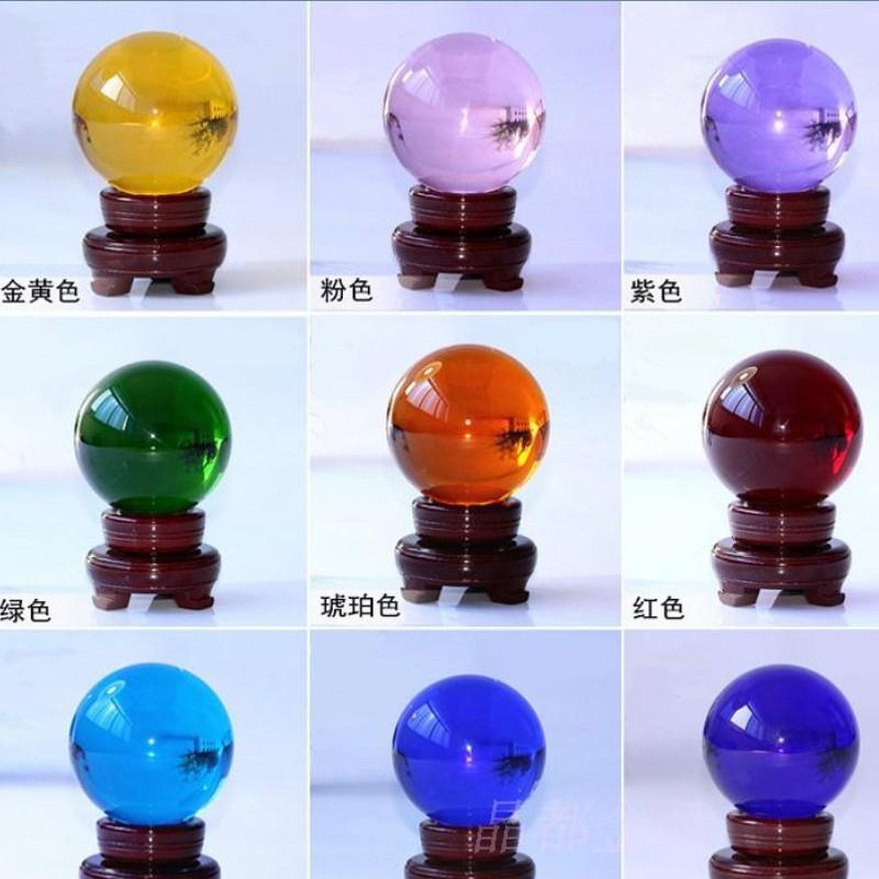 水晶工艺品1含50黄色紫红水球家居饰装品办公桌晶IPY摆件不税