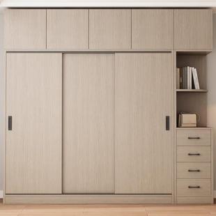 实大木衣柜推拉门家用卧室衣儿简易大柜容量出YOR租房童收纳柜