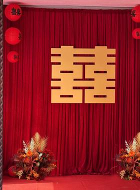 2025农无品牌/村门结婚房庭院子婚礼布置建自大口婚房布幔布置装