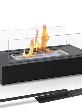 爆桌面酒精火款长形方壁炉YVX真灯金属酒精壁炉家居户外庭院火炉